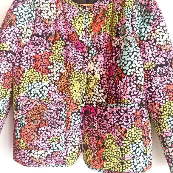 Avery Rayne Colourful Microfloral Quilted Cropped Jacket S - Picture 2 of 5